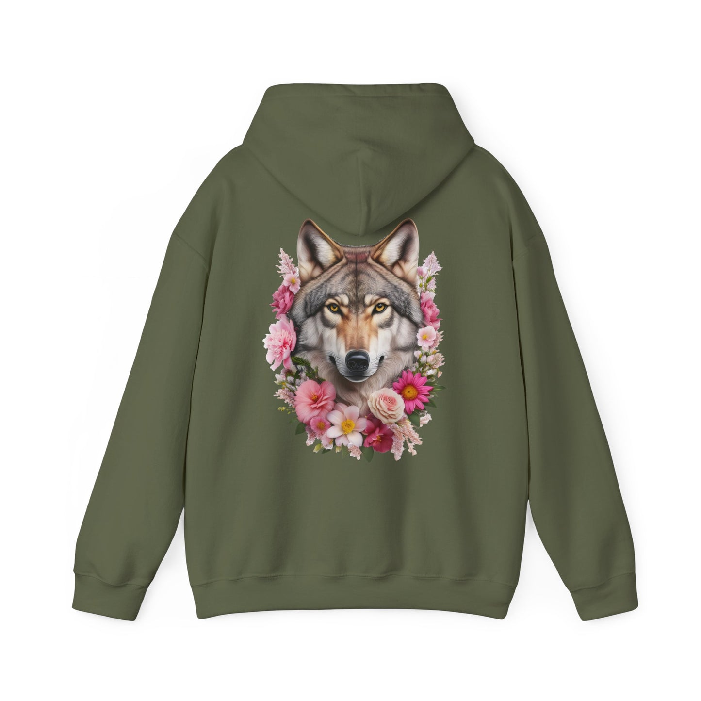 Flower Wolf Hooded Sweatshirt
