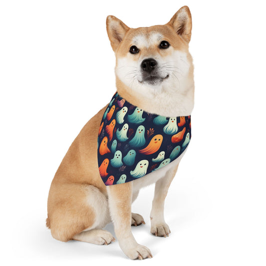 Halloween Pet Bandana Collar - Cute Ghost Design