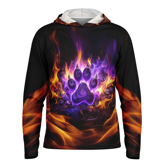 Men's Long Sleeve Hooded Performance Shirt - AOP